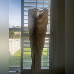 JLUXLABEL Beige Sheer Wrap Skirt